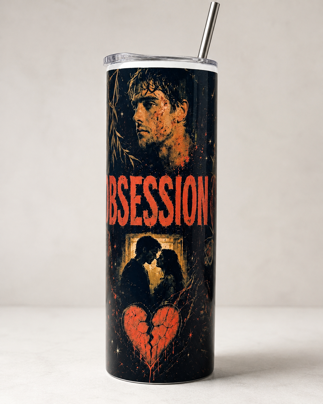 Obsession-Inspired 20oz Skinny Tumbler | Dark Romance Horror Cup (Handmade)