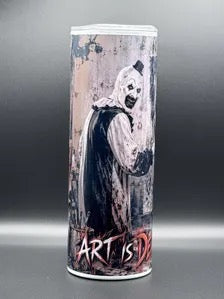 Art the Clown Horror Tumbler | Terrifier Style 20oz Skinny Cup (Full-Wrap Design)