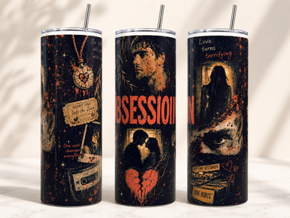 Obsession-Inspired 20oz Skinny Tumbler | Dark Romance Horror Cup (Handmade)