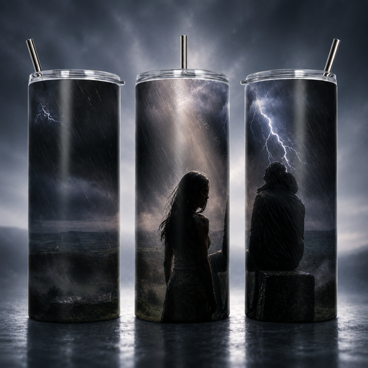 Rain Down on Me 20oz Skinny Tumbler – Dark Storm Music-Inspired Cup